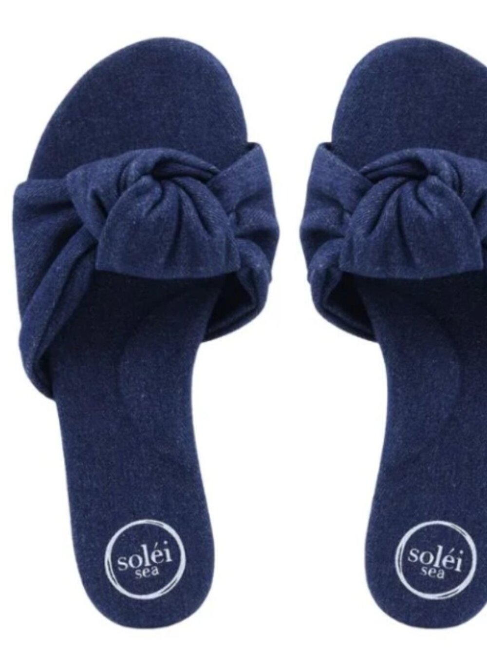 SOLEI SEA WOMEN'S SANDALS DENIM NOTTIE SLIDE SZ 11 BLUE